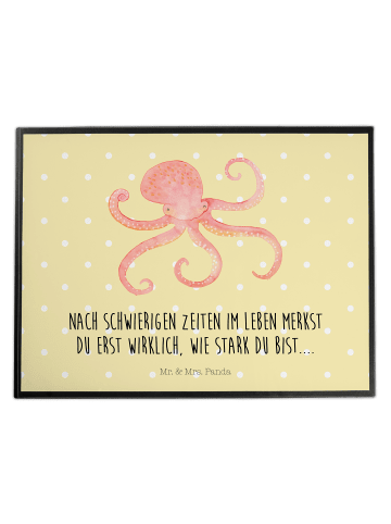 Mr. & Mrs. Panda Schreibtischunterlage Tintenfisch mit Spruch in Gelb Pastell