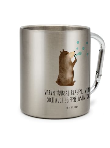 Mr. & Mrs. Panda Thermobecher Bär Seifenblasen mit Spruch in Silber