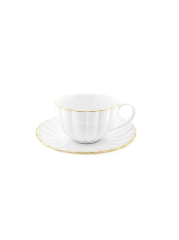 Almina 12 Teiliges Kaffeeservice-Set 200 ml in Weiß
