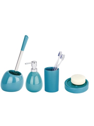 Wenko WC-Garnitur POLARIS in Meerblau, (B) 14,5 x (H) 34,5 cm