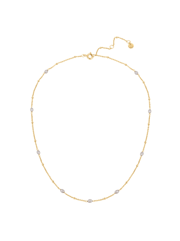 Glanzstücke München Kette aus Sterling Silber mit Süßwasser-Zuchtperle in gelbgold