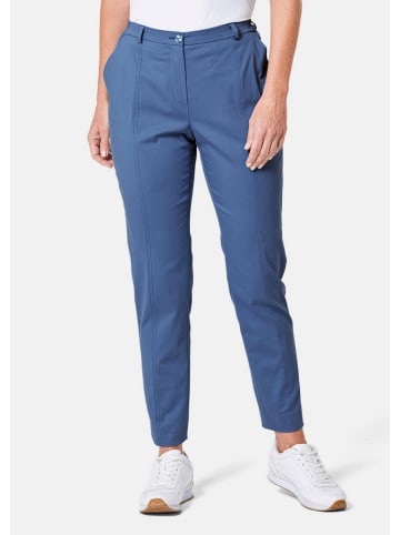 GOLDNER Sportive Hose Carla aus trageangenehmen Satin in schieferblau