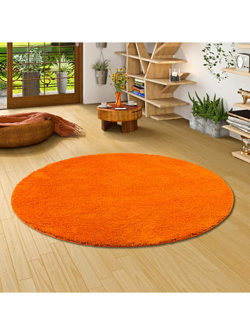 Snapstyle Hochflor-Teppich Palace Rund in orange