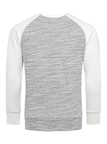 Amaci&Sons Pullover mit Rundhalsausschnitt ELGIN in Grau/Weiß
