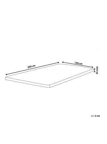 Beliani Topper RESTFUL in Weiß - (W) 140 x (H) 3.5 x (L) 200 cm