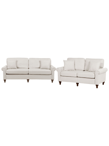 Beliani 2-tlg Sitzgruppe GINNERUP in Beige/Braun