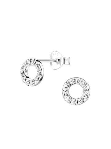Alexander York Ohrringe, Ohrstecker KREIS KRISTALL in 925 Sterling Silber