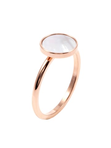 Hey Happiness Vergold. Fingerring mit Kreis Edelstahl in Rosegold