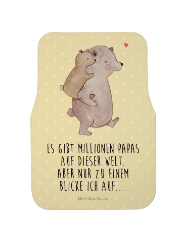 Mr. & Mrs. Panda Fußmatte Auto Papa Bär mit Spruch in Gelb Pastell