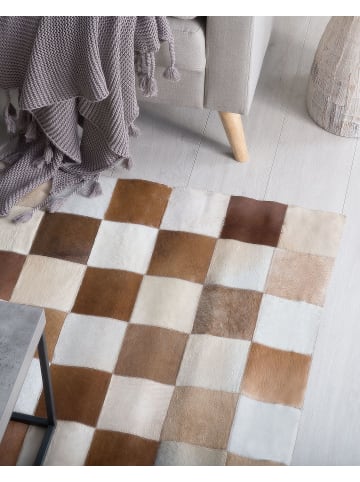 Beliani Kurzflor SOLMAZ in Braun/Beige - (W) 140 x (H) 1.2 x (L) 200 cm