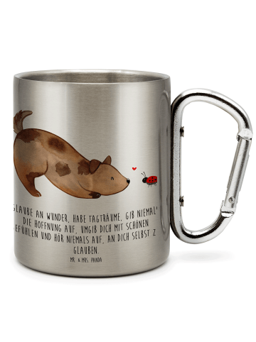 Mr. & Mrs. Panda Tasse Hund Marienkäfer mit Spruch in Silber