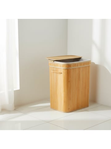relaxdays Wäschekorb in Natur - (B)40 x (H)60 x (T)30 cm