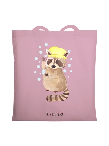 Mr. & Mrs. Panda Tote Bag Waschbär ohne Spruch in Rosa Pastell