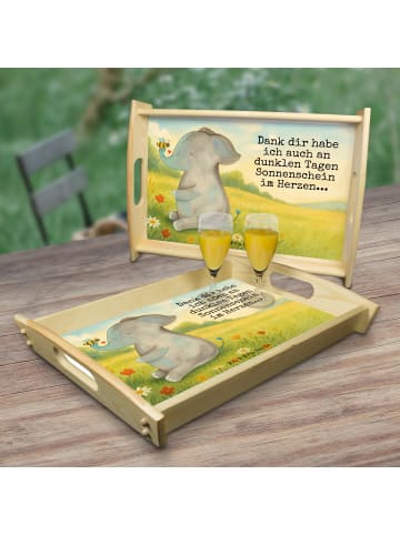 Mr. & Mrs. Panda Tablett Elefant Biene Design mit Spruch in Weiß