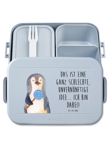 Mr. & Mrs. Panda MEPAL Bentobox Pinguin Lolli Motiv mit Spruch in Blau Pastell