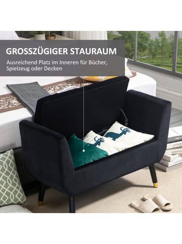 HOMCOM Sitzbank in Schwarz 107L x 42B x 65H cm