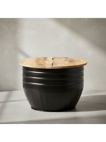 KADIMA DESIGN Industrial Couchtisch aus Mango Massivholz, Stauraum, Handgefertigt