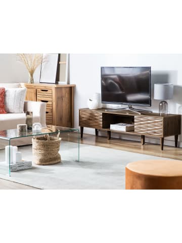 Beliani TV-Möbel KAYAN in Braun - (W) 160 x (H) 46 x (L) 40 cm