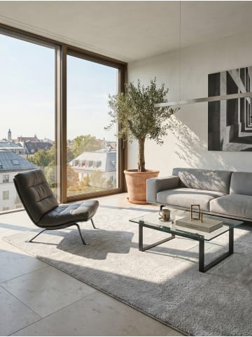 KADIMA DESIGN Teppich Kurzflor Uni rutschhemmend pflegeleicht Wohnzimmer Flur in Grau