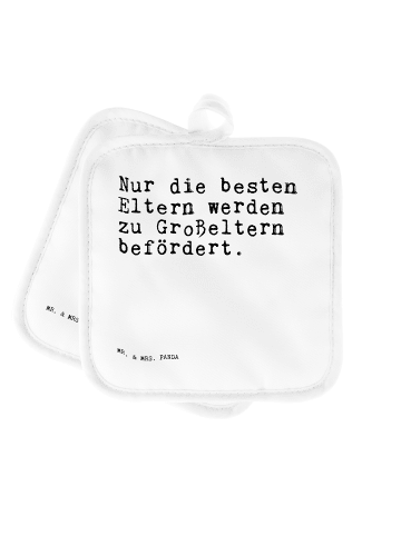 Mr. & Mrs. Panda Ofenhandschuhe Nur die besten Eltern... mit Spruch in Weiß