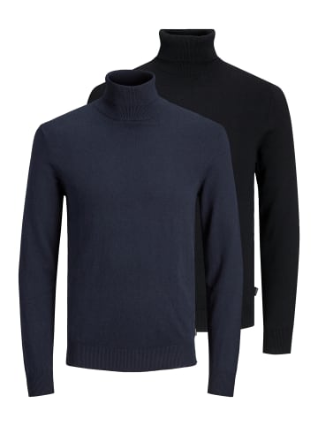 Jack & Jones Pullover Emil Knit in Schwarz / dunkelblau