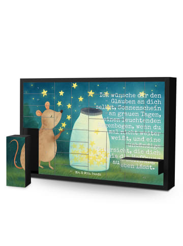 Mr. & Mrs. Panda Adventskalender Maus Sterne Design mit Spruch in Weiß