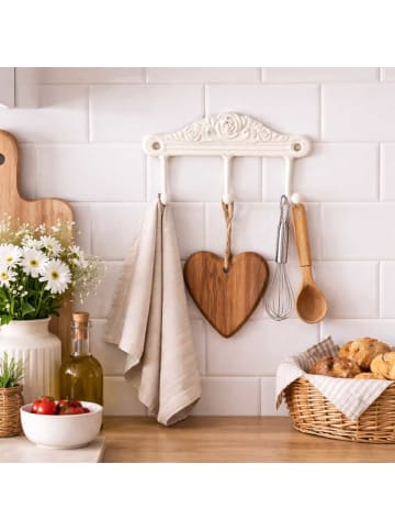 AltoBelli Wandhaken CUNEO 3er Hakenleiste Metall Weiß 13 cm