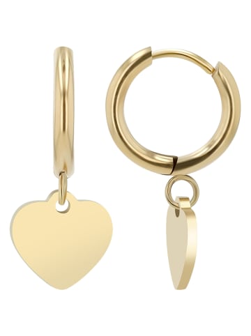 Adeliás Damen Anhänger – Herzanhänger aus Edelstahl in gold