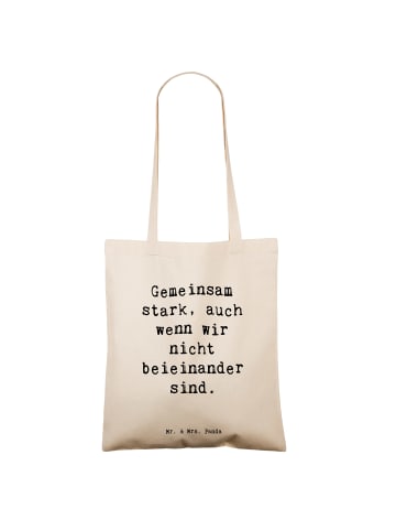 Mr. & Mrs. Panda Shopper Bag Spruch Trennung von den Eltern mit ... in Creme