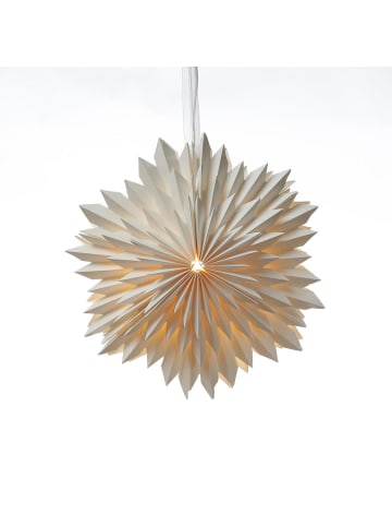 MARELIDA LED Papierstern EISBLUME Weihnachtsstern beleuchtet D: 38cm in weiß