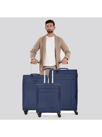 Franky Melbourne 3.0 4-Rollen Kofferset 3tlg. mit Dehnfalte in dark blue