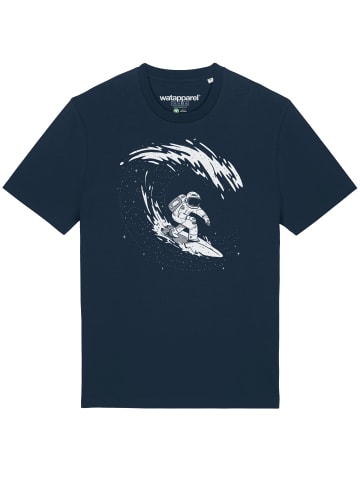 wat? Apparel T-Shirt Surfing Spaceman in Dunkelblau