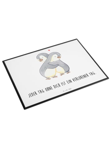 Mr. & Mrs. Panda Tischpad Pinguine Kuscheln mit Spruch in Weiß
