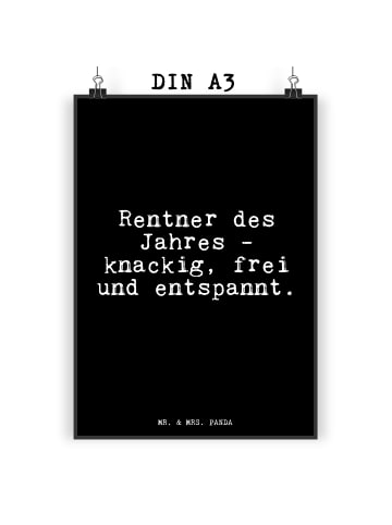 Mr. & Mrs. Panda Poster Rentner des Jahres -... mit Spruch in Schwarz