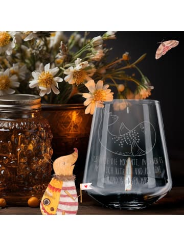 Mr. & Mrs. Panda Windlicht Glas Robbe Liegen mit Spruch in Transparent