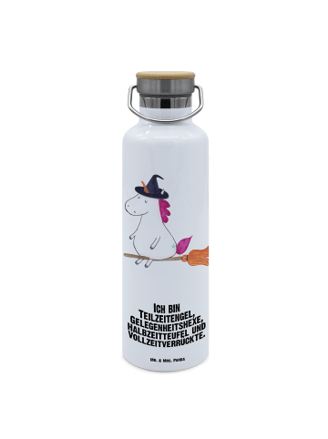 Mr. & Mrs. Panda große trinkflasche Einhorn Hexe mit Spruch in Weiß