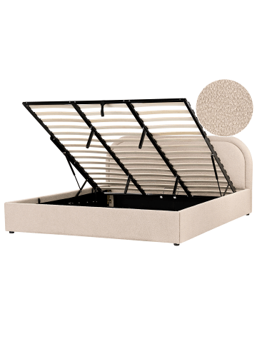 Beliani 2-tlg Doppelbett QUILLIEN in Beige
