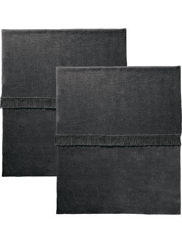 Erwin Müller Baumwollmischung Wohndecke 2er-Pack Catania in anthrazit
