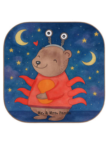 Mr. & Mrs. Panda Untersetzer Glas Krebs Astrologie Design ohne S... in Weiß