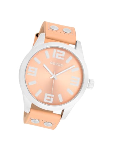 Oozoo Analog-Armbanduhr Oozoo Timepieces orange extra groß (ca. 46mm)