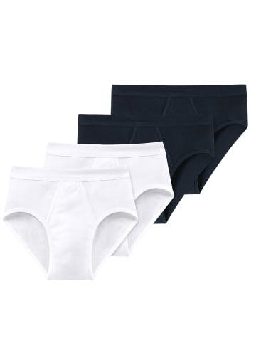 Schiesser Slip 4er Pack in Weiß/Blau