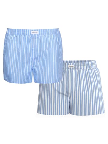 Seidensticker Web-Boxershorts 2er Pack in Hellblau