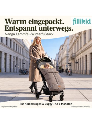 fillikid Echtfell-Winterfußsack Nanga Exklusiv in Braun