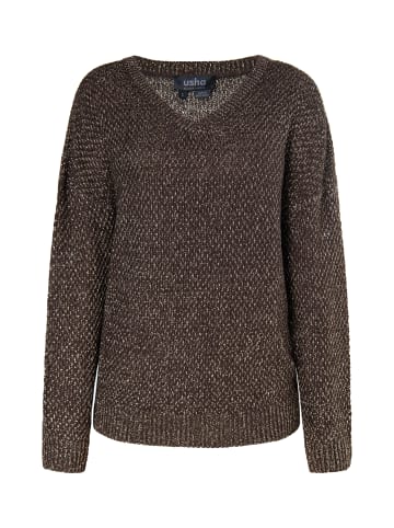 usha BLACK LABEL Damen Strickpullover in Dunkelbraun