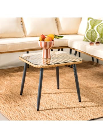 home24 Loungeset Tibella 4-teilig in Braun / Beige