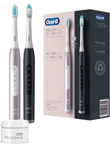 Oral-B Pulsonic Slim Luxe 4900 mit 2. Handstück in Schwarz & Rosegold