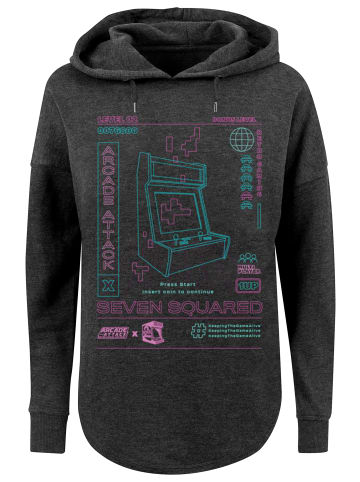 F4NT4STIC Oversized Hoodie Retro Gaming Arcade Attack in charcoal