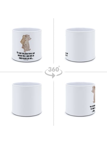 Mr. & Mrs. Panda Großer Blumenkübel Papa Bär mit Spruch in Weiß