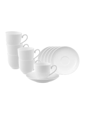 Villeroy & Boch Espressotassen mit Untertassen Royal in Weiß 100 ml in weiß