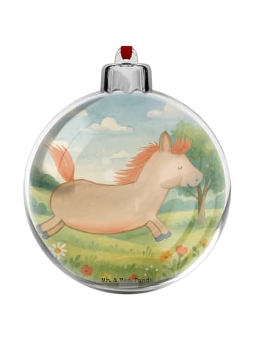 Mr. & Mrs. Panda christbaumkugel Pferd Springen Design ohne Spruch in Weiß